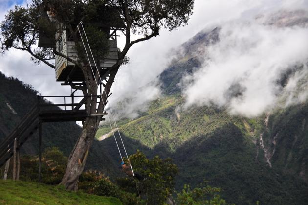 La balançoire au bout du monde a Banos Equateur